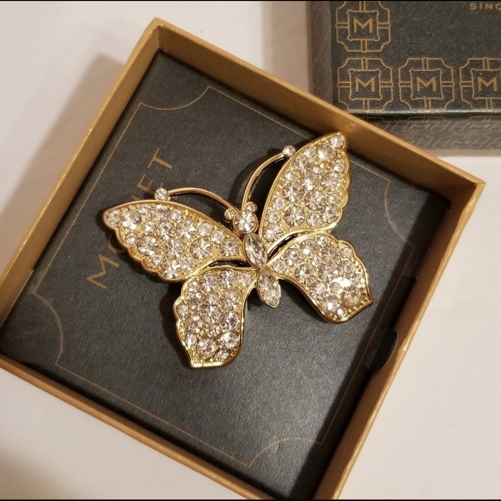 Monet Crystal Butterfly Pin